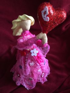 Creative Paperclay and Paverpol pink bottle doll valentine by gloricom (334)