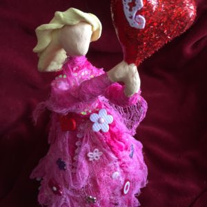 Creative Paperclay and Paverpol pink bottle doll valentine  by gloricom   (334)